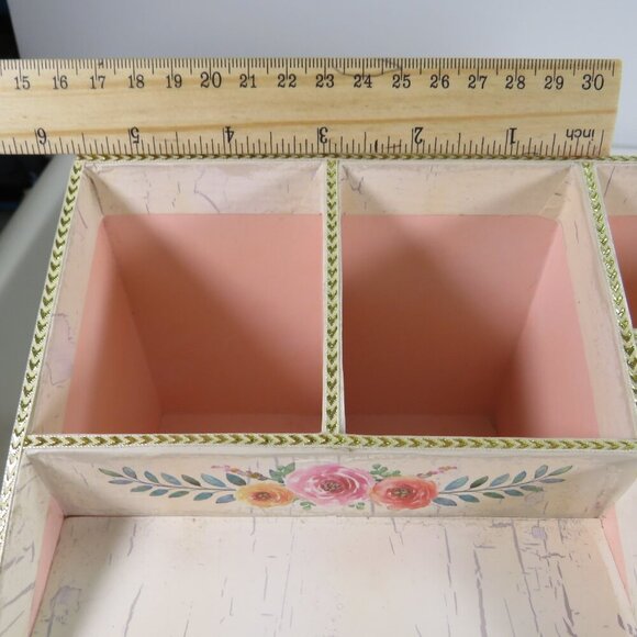 Stationary Organizer Floral with drawer and gold accents - Picture 10 of 13